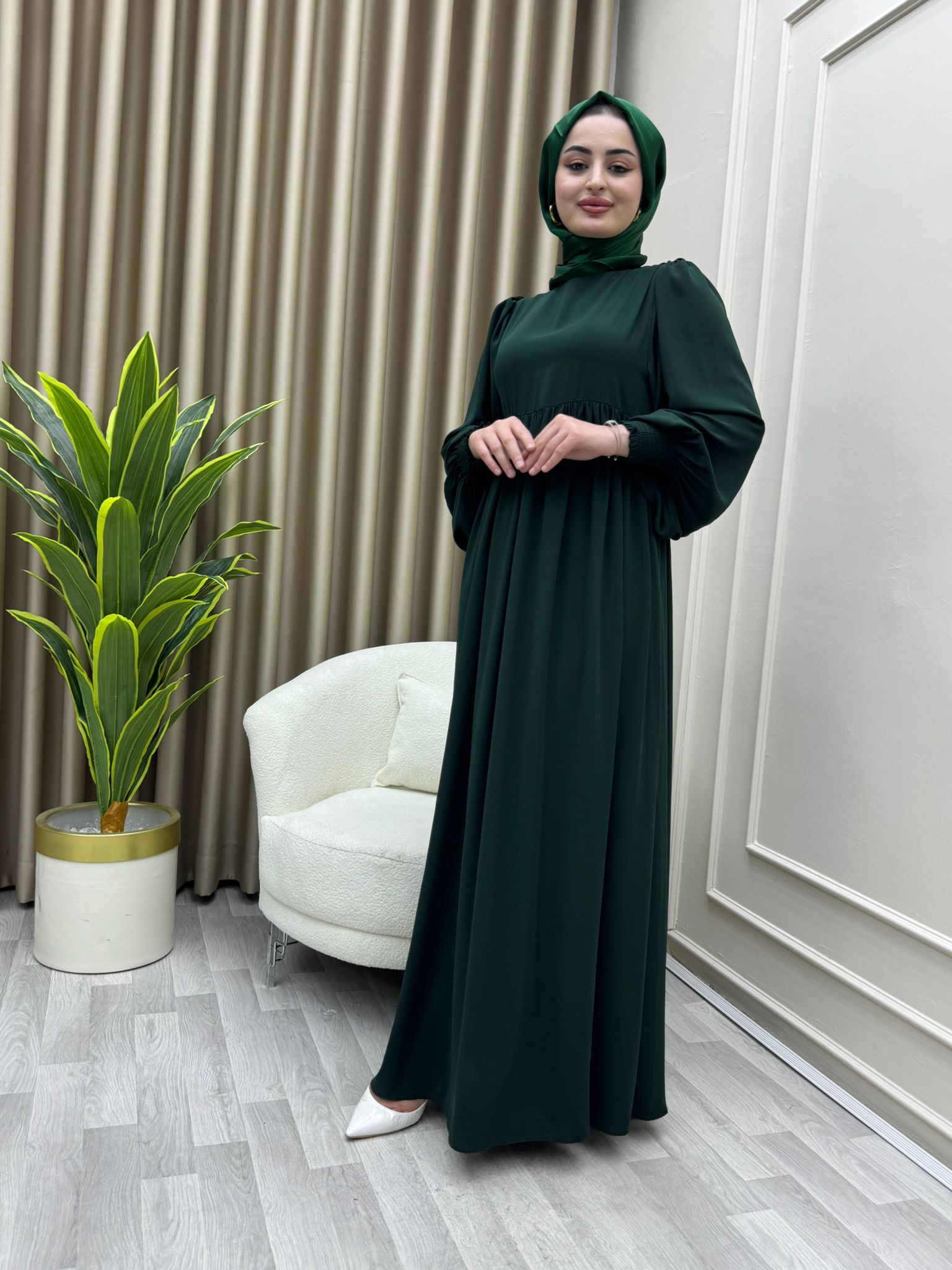 Süreyya Elbise Zümrüt Yeşili